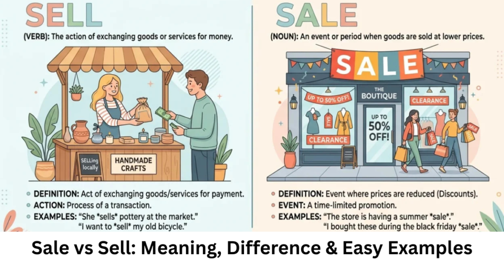 Sale vs Sell: Meaning, Difference & Easy Examples