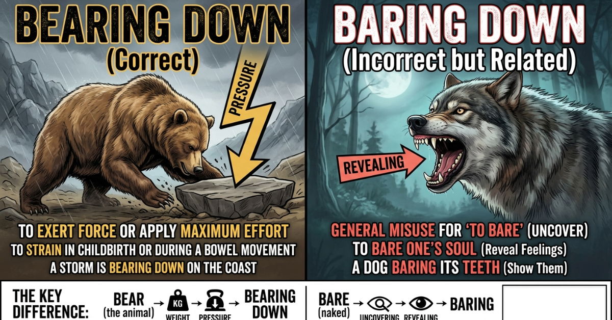 Bearing Down or Baring Down: Which Is Correct?