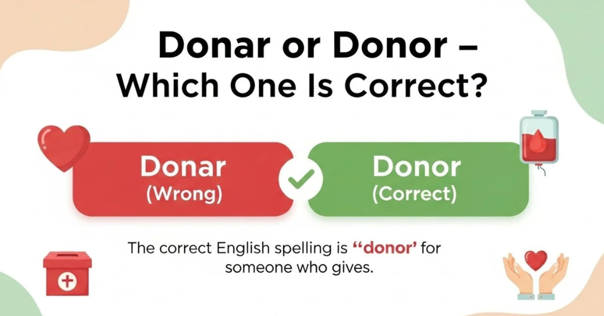 Donar or Donor: Which Spelling Is Correct?