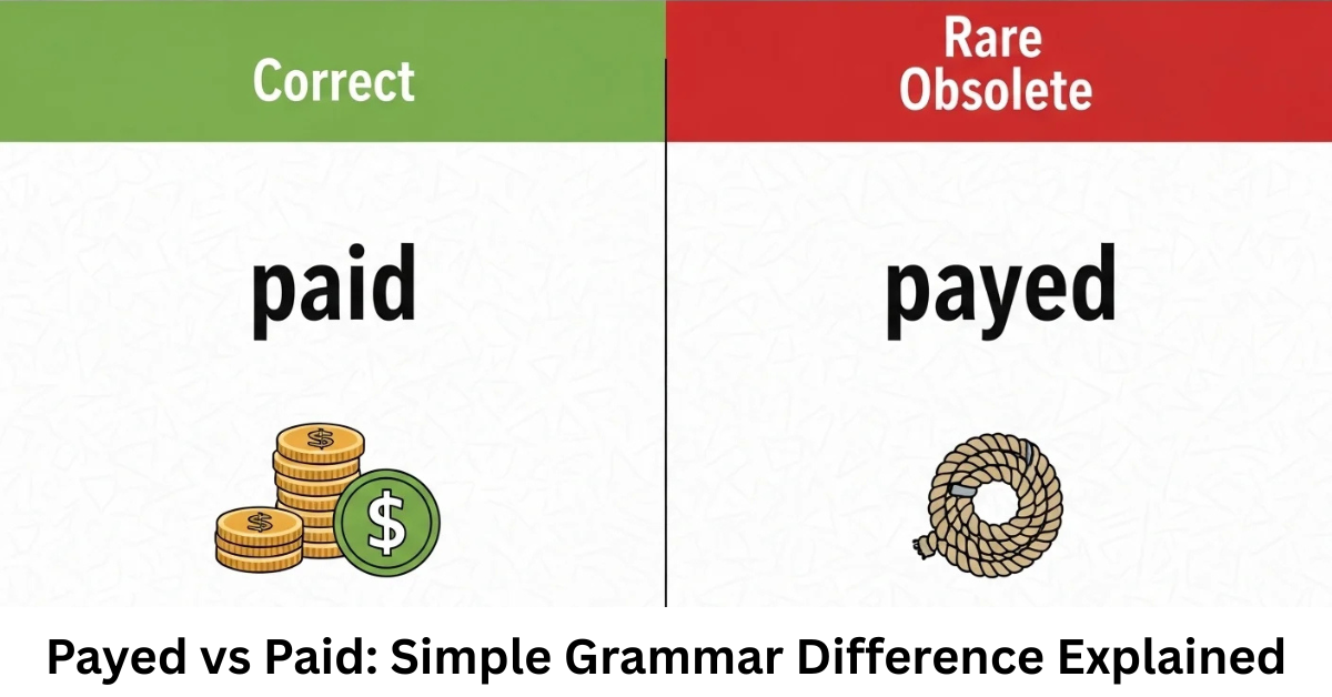 Payed vs Paid: Simple Grammar Difference Explained