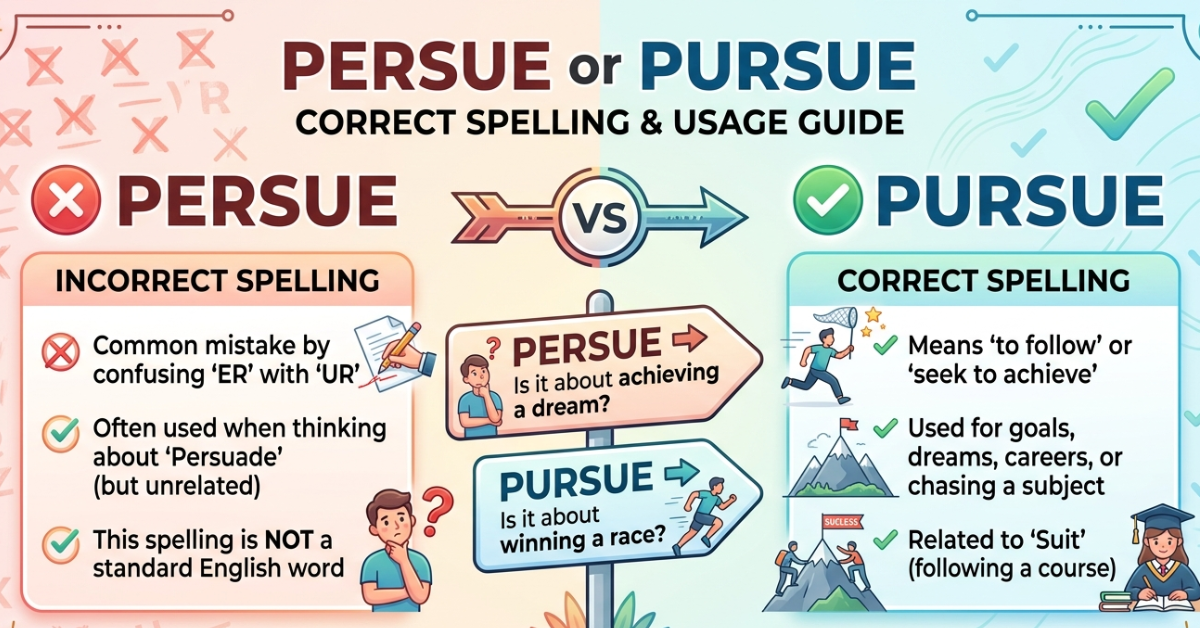 Persue or Pursue: Correct Spelling & Usage Guide