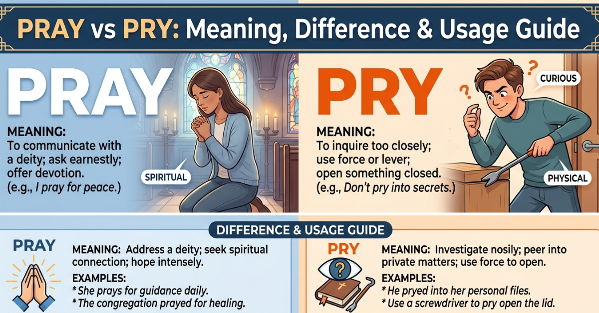 Pray vs Pry: Meaning, Difference & Usage Guide