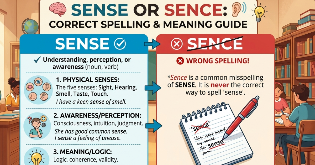 Sence or Sense: Correct Spelling & Meaning Guide