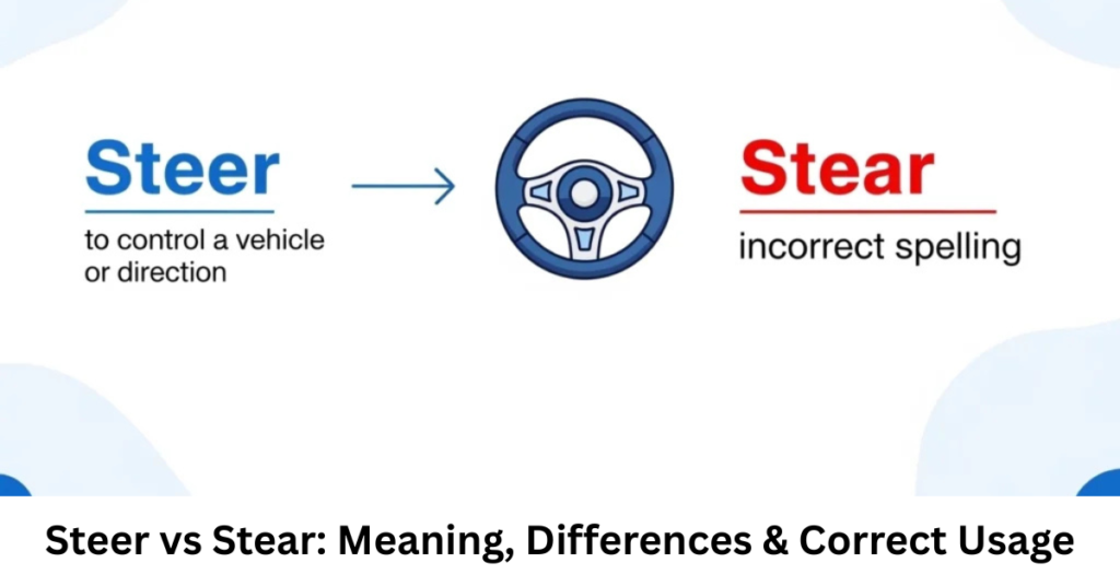 Steer vs Stear: Meaning, Differences & Correct Usage
