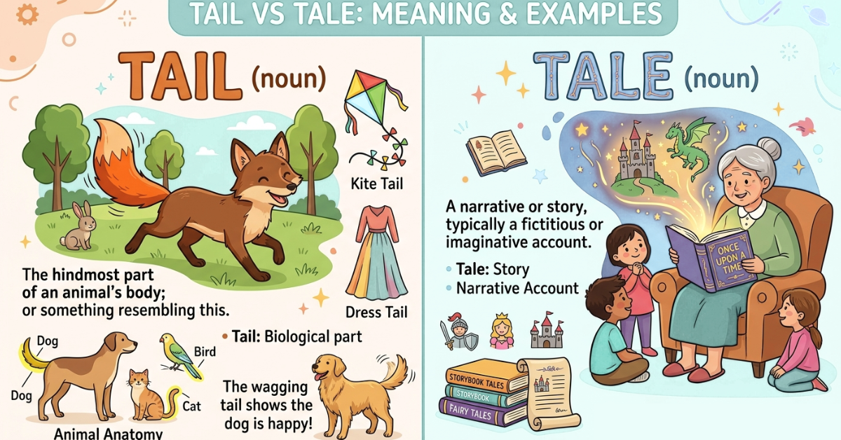 Tail vs Tale: Meaning, Differences, and Easy Examples