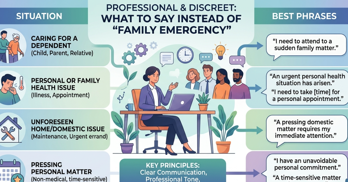 What to Say Instead of Family Emergency (Best Phrases)