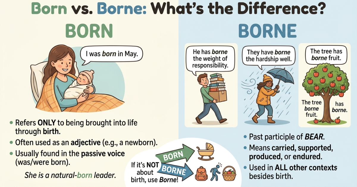 Born vs Borne: What’s the Difference?