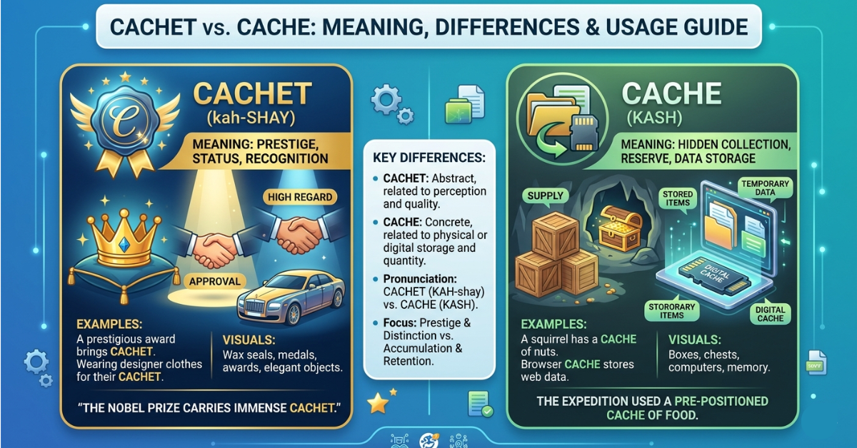 Cachet vs Cache: Meaning, Differences & Usage Guide