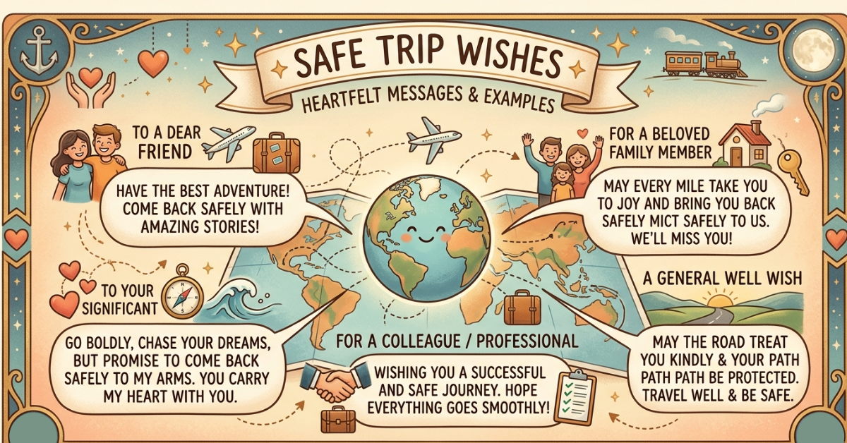Safe Trip Wishes: Heartfelt Messages and Examples